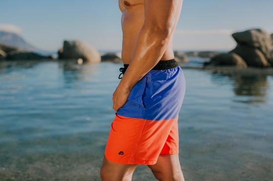 Herren Badehose mit Muster Lila Orange - Image 5