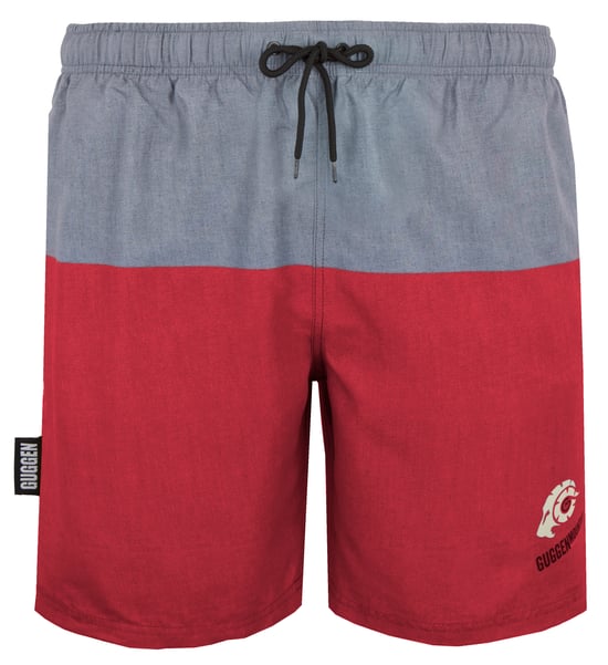 Herren Badehose mit Muster Streifen Rot - Image 1