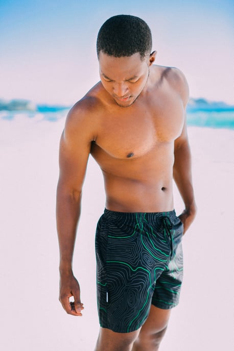 Herren Badehose Streifen lässige Boardshorts Linien Muster - Image 3