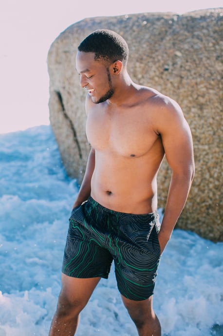 Herren Badehose Streifen lässige Boardshorts Linien Muster - Image 4