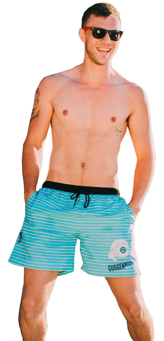 Herren Badehose mit Muster Streifen Gelb - Image 2