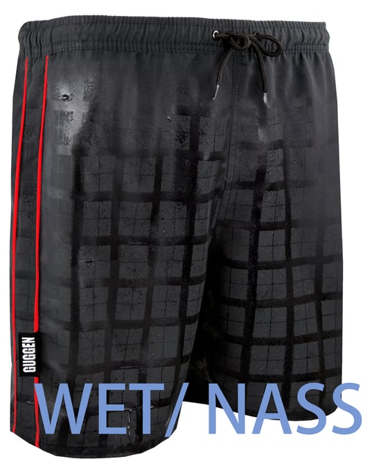 Herren Badehose wechselt Muster bei Nässe kariert schwarz - Image 6