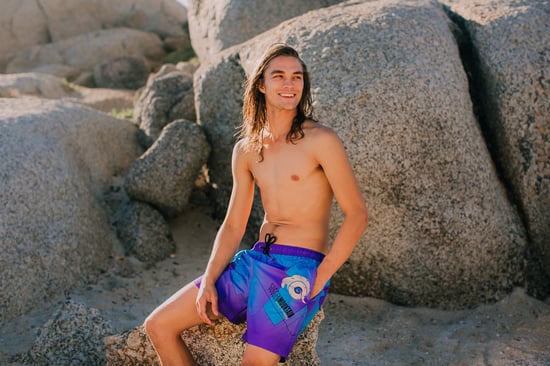 Herren Badehose Kariert Lila - Image 5