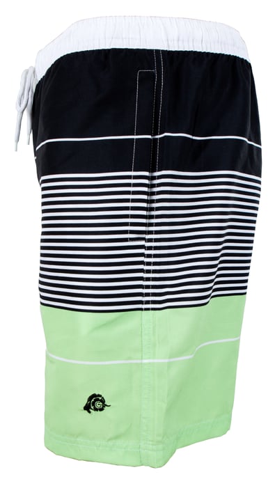 Herren Badehose mit Muster Streifen Grün Schwarz - Image 6