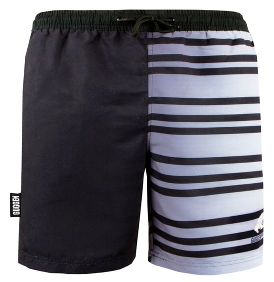 Herren Badehose mit Muster Streifen Weiß Schwarz - Image 2