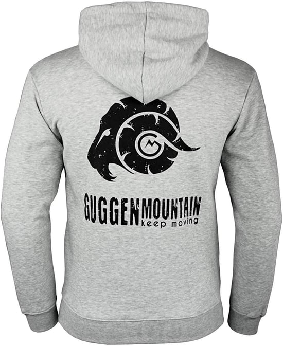Herren Wandern Kapuzenpullover H06 mit Reißverschluss mit Logo Hellgrau - Image 1