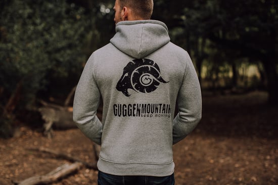 Herren Wandern Kapuzenpullover H06 mit Reißverschluss mit Logo Hellgrau - Image 4