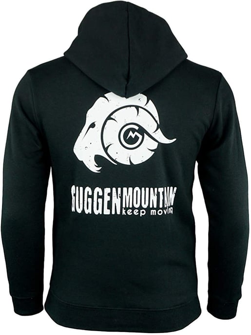 Herren Wandern Kapuzenpullover Fleece Hoodie Outdoor Mit Logo Schwarz - Image 1
