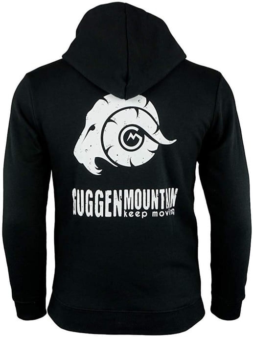Herren Wandern Kapuzenpullover H06 mit Reißverschluss mit Logo Schwarz - Image 1