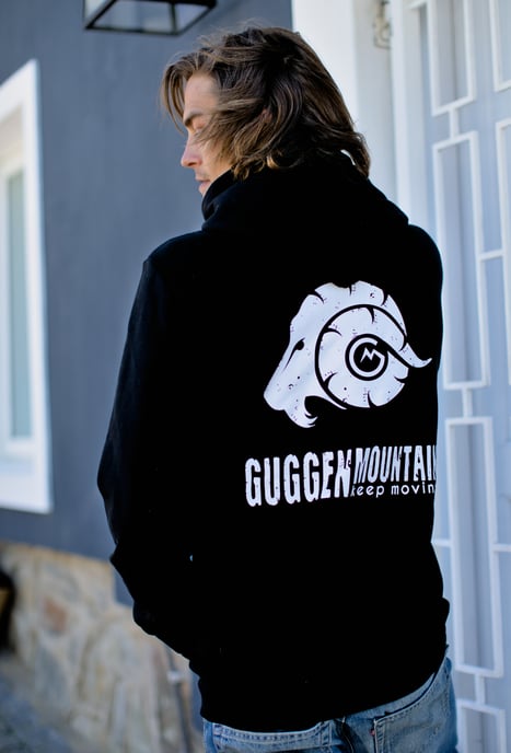 Herren Wandern Kapuzenpullover H06 mit Reißverschluss mit Logo Schwarz - Image 6