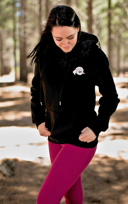 Damen Kapuzenpullover Fleece Hoodie Langarm Schwarz - Image 4