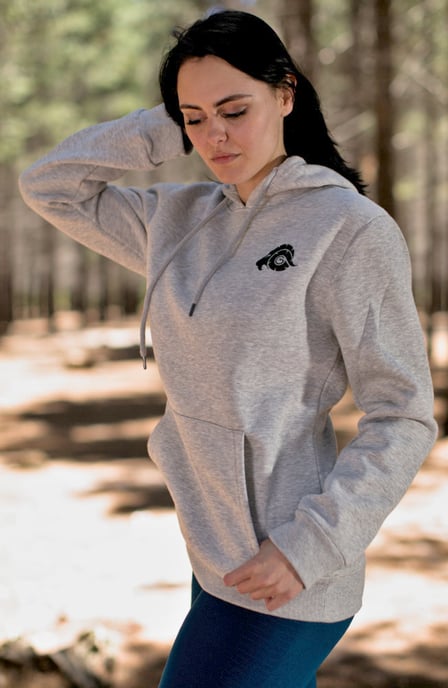 Damen Kapuzenpullover Fleece Hoodie Langarm Grau - Image 2