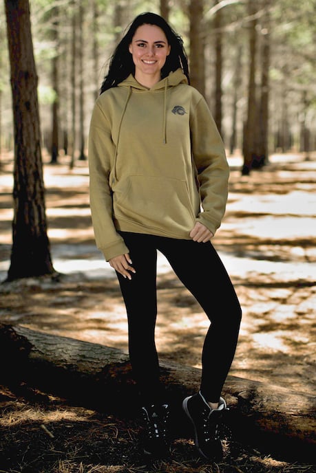 Damen Kapuzenpullover Fleece Hoodie Langarm Olive - Image 2
