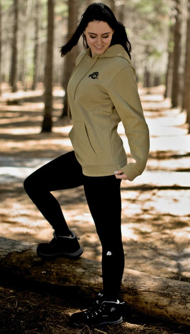 Damen Kapuzenpullover Fleece Hoodie Langarm Olive - Image 6