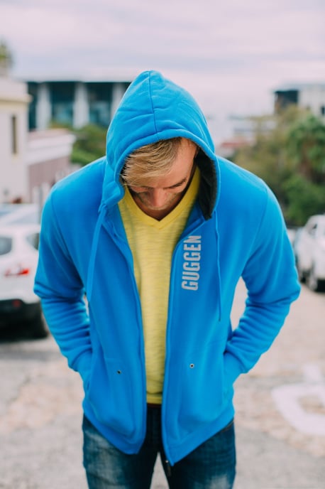 Herren Kapuzenpullover Pullover Hoodie Blau - Image 3