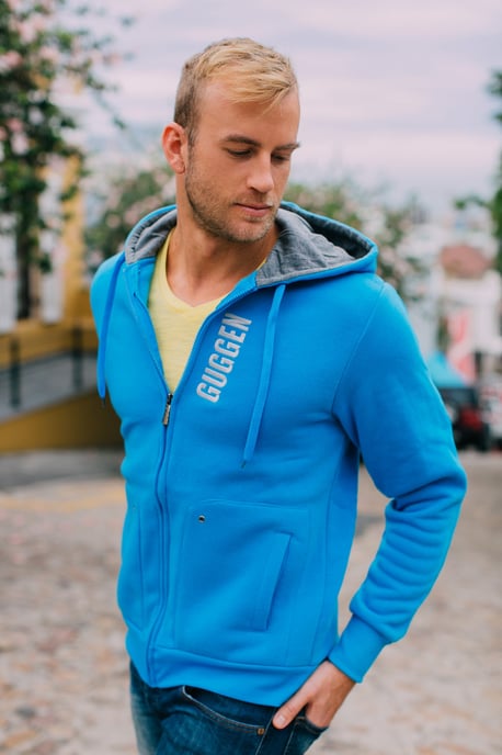 Herren Kapuzenpullover Pullover Hoodie Blau - Image 4
