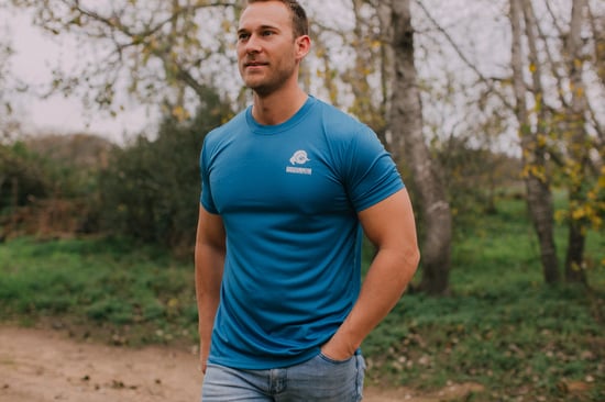 Herren Fitness Funktionsshirt T-Shirt mit Logo Sport Outdoor Blau - Image 4