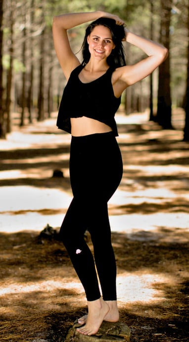 Damenleggings Seamless Damen Leggings Tights Schwarz - Image 1