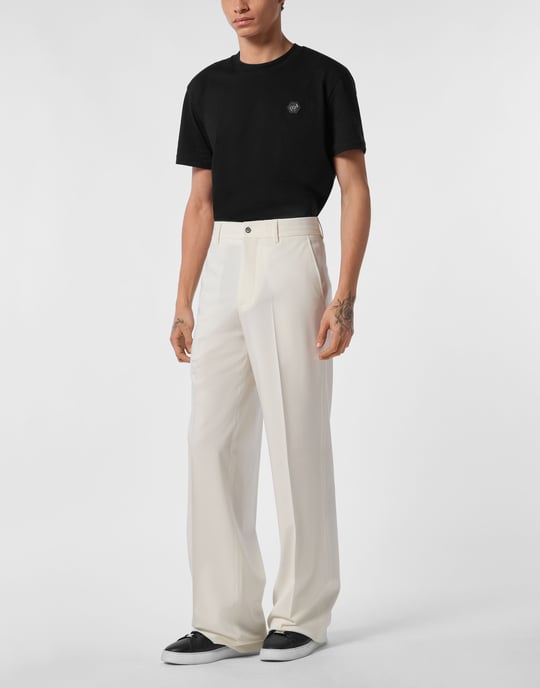 Wool Wide Leg Trousers - Image 4