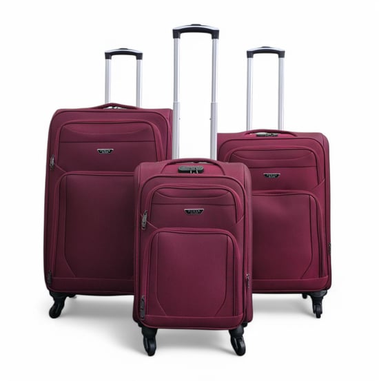 Weichschalen-Reisekoffer aus leichtem Nylon in Weinrot mit 4 Rädern, Urlaubskoffer - Image 1