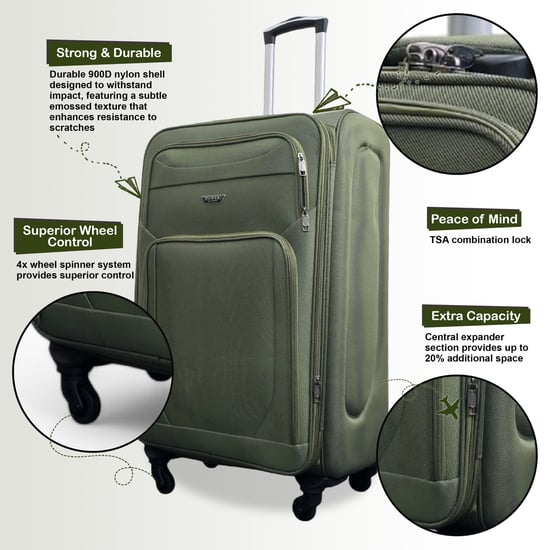 Erweiterbarer Weichschalen-Kabinenkoffer, 50,5 x 37 x 26 cm, Gepäck, passend für Easyjet, Ryanair - Image 3