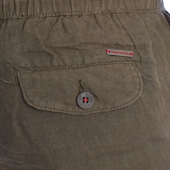 Herren Leinen-Bermudashorts mit Kordelzug HS24MBE09 - Image 4