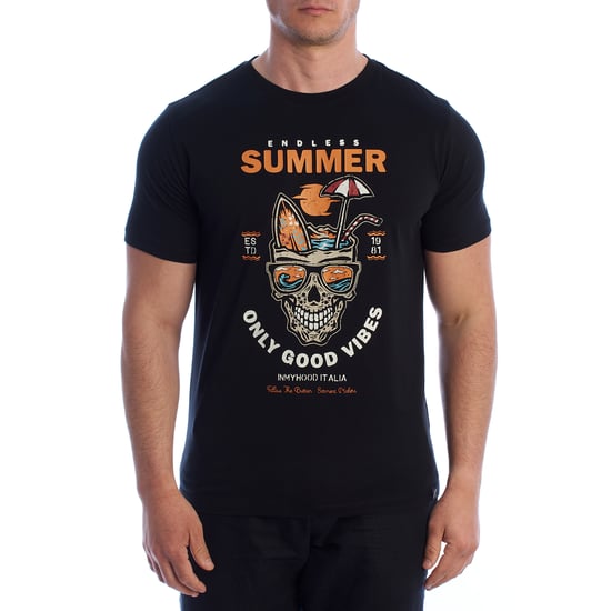 Herren Kurzarm Grafik Baumwoll-T-Shirt HS24MTS20-B - Image 1