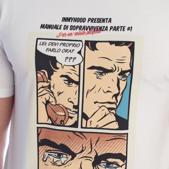 Herren Kurzarm Baumwoll Comic-Print T-Shirt HS24MTS21-A - Image 2