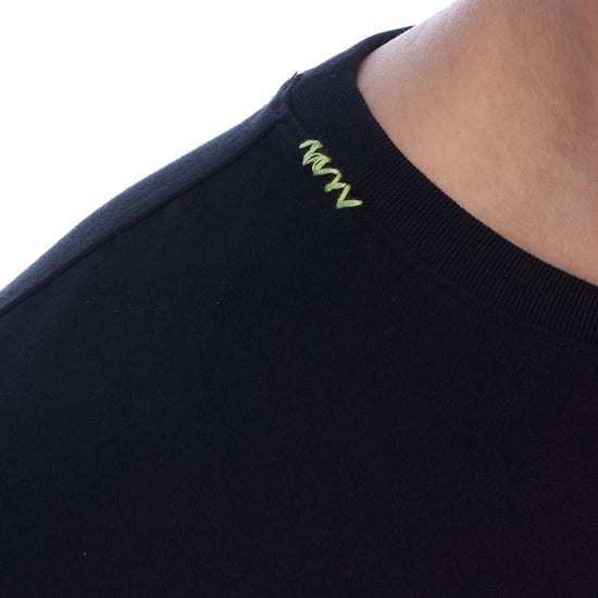 inMyHood Basic T-Shirt aus Baumwolle, kurzärmelig HS24MTS30 - Schwarz - Image 5