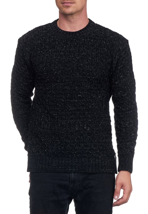 Schwerer Kontrast Grobstrick Rundhals-Pullover - Image 3