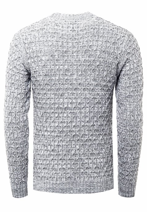Schwerer Kontrast Grobstrick Rundhals-Pullover - Image 2