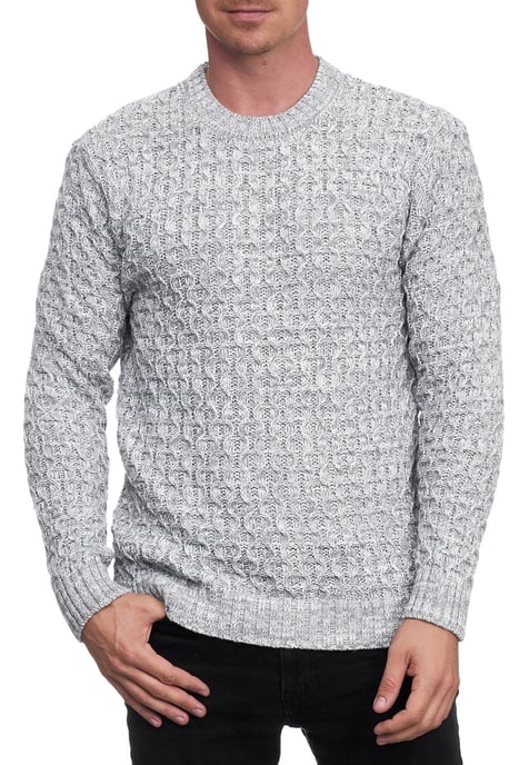Schwerer Kontrast Grobstrick Rundhals-Pullover - Image 3