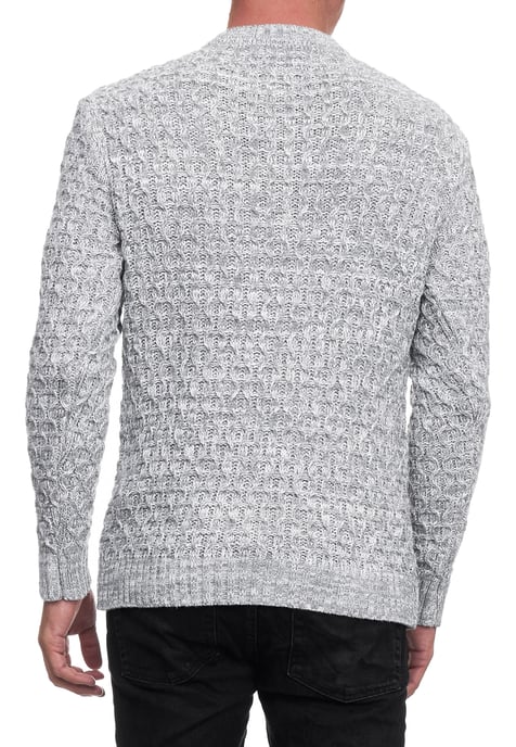 Schwerer Kontrast Grobstrick Rundhals-Pullover - Image 4