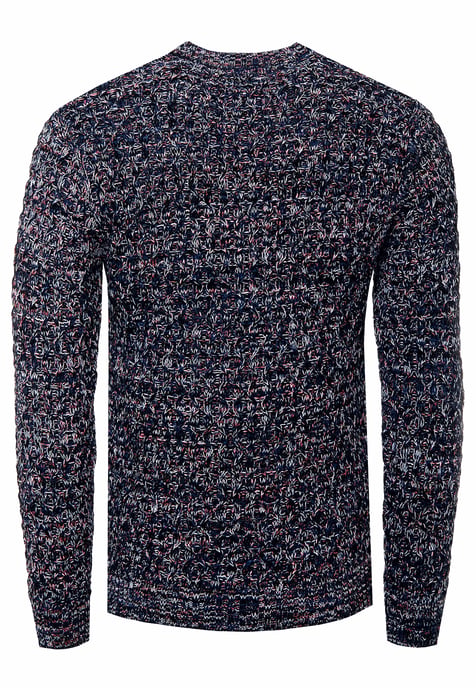 Schwerer Kontrast Grobstrick Rundhals-Pullover - Image 2
