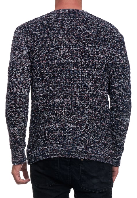 Schwerer Kontrast Grobstrick Rundhals-Pullover - Image 4