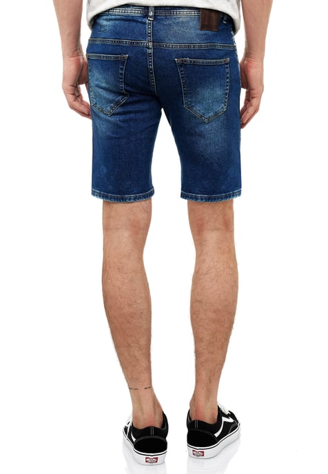 Destroyed Jeans Short Slim Fit "NAVITO" Dark Blue Used - Image 4