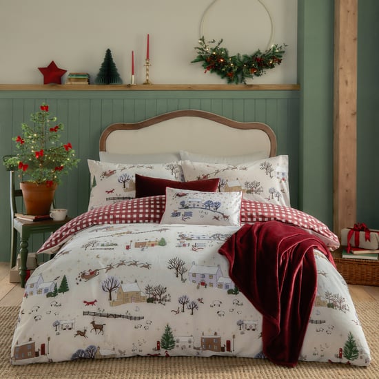Furn Cotswolds Weihnachts Bedrucktes Wendebettwäsche-Set - Image 1