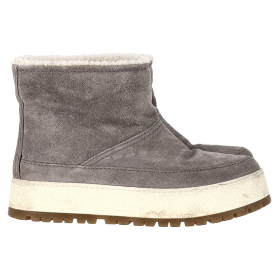 Prada Winterstiefeletten mit Lammfellfutter aus grauem Wildleder - Image 1