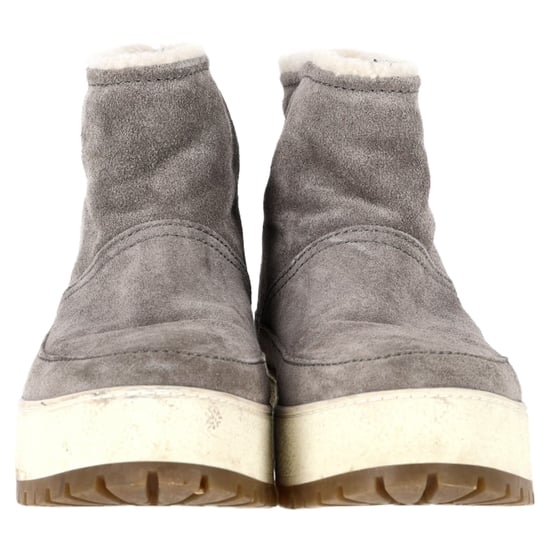 Prada Winterstiefeletten mit Lammfellfutter aus grauem Wildleder - Image 2