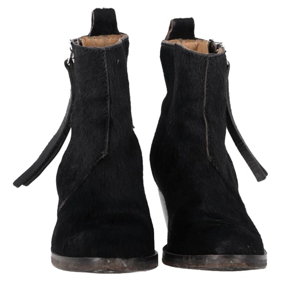 Acne Studios Reißverschluss-Ankle Boots aus schwarzem Ponyhaar - Image 2