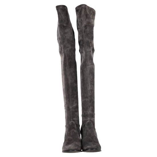 Stuart Weitzman Genna Overknee-Stiefel aus grauem Wildleder - Image 3