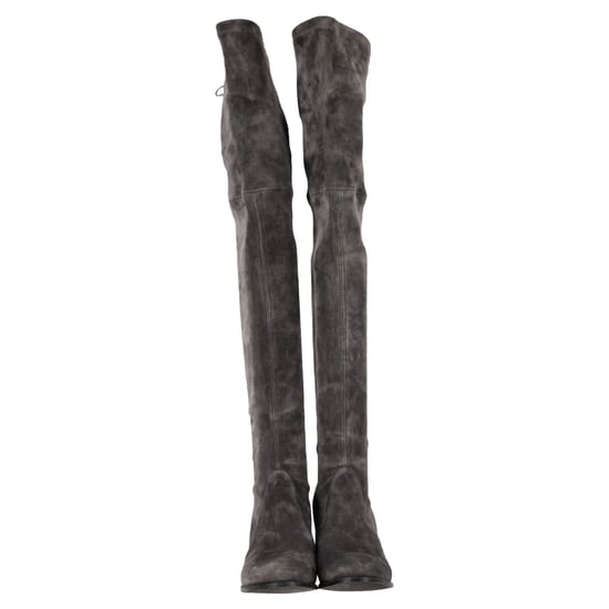 Stuart Weitzman Genna Overknee-Stiefel aus grauem Wildleder - Image 4