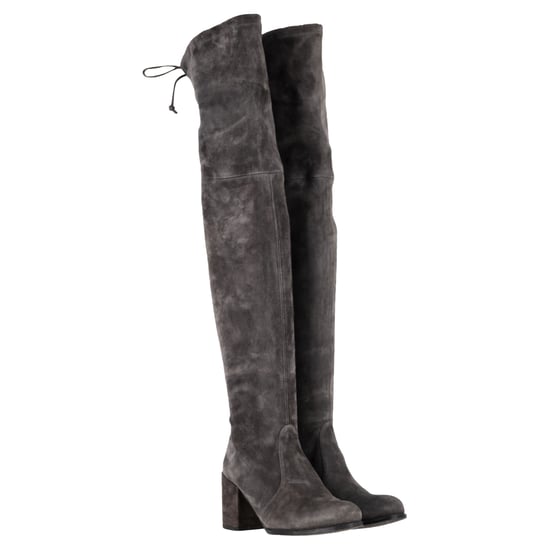 Stuart Weitzman Genna Overknee-Stiefel aus grauem Wildleder - Image 5
