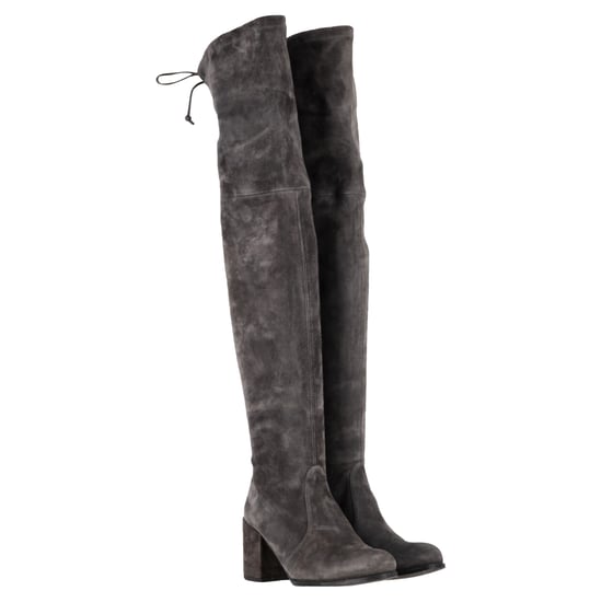 Stuart Weitzman Genna Overknee-Stiefel aus grauem Wildleder - Image 6
