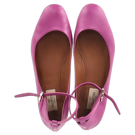 Valentino Garavani Tan-Go Ankle-Strap Ballerina-Flats aus pinkfarbenem Leder - Image 5