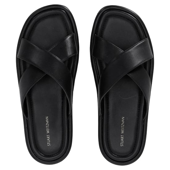 Stuart Weitzman Elodie Riemchensandalen aus schwarzem Leder - Image 5