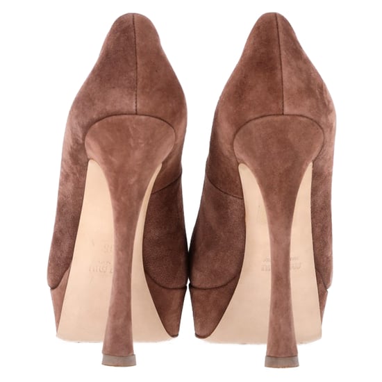 Miu Miu Plattform-Pumps aus braunem Wildleder - Image 5