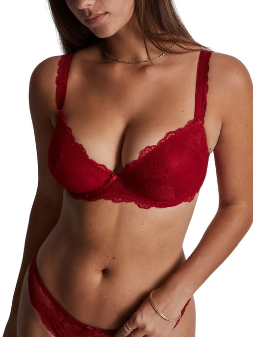 Danse Des Sens Moulded Plunge Bra - Irresistible Red - Image 3