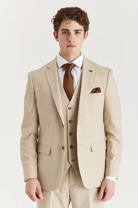 Leichter einreihiger Sommerblazer für Herren in Beige - Image 1