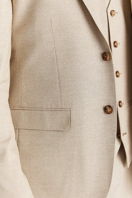Leichter einreihiger Sommerblazer für Herren in Beige - Image 4
